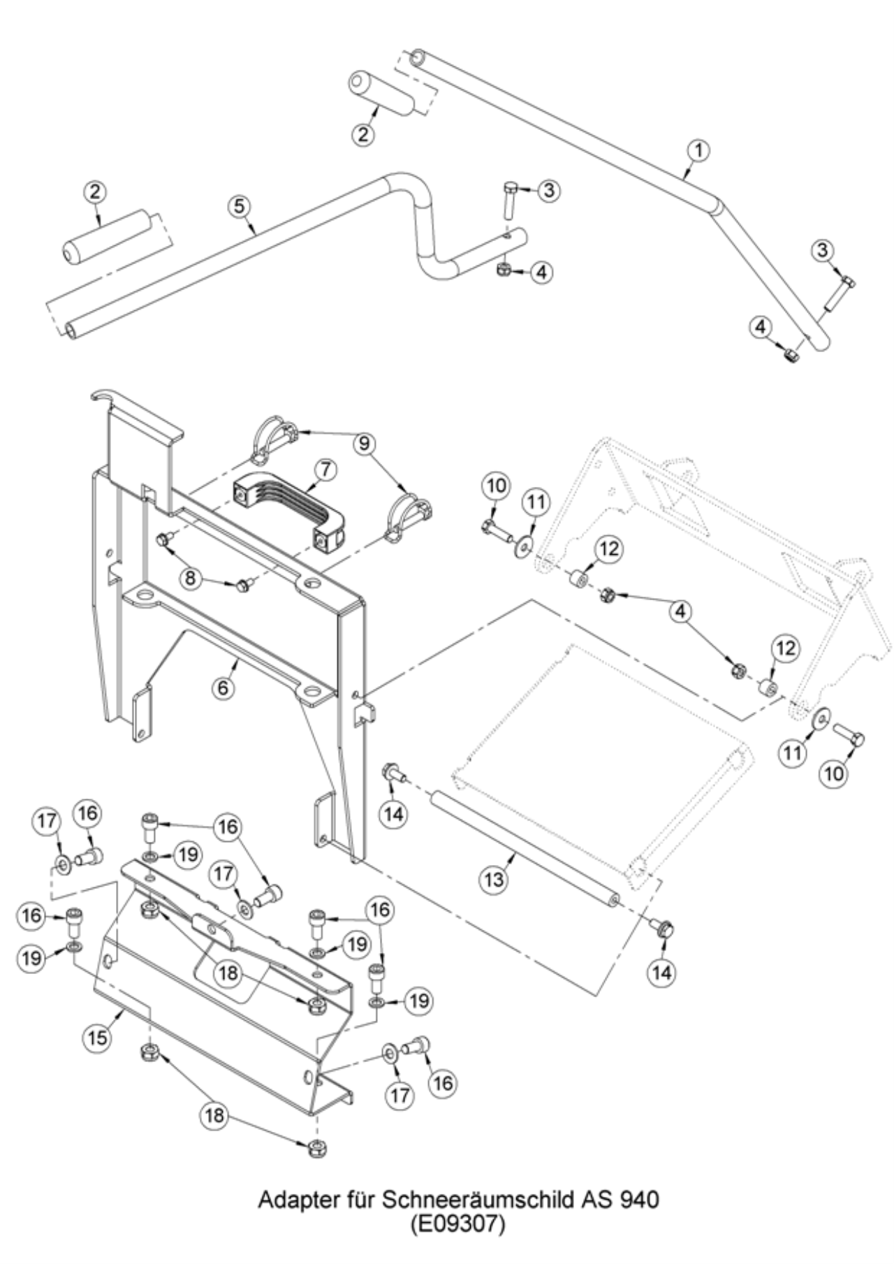 Adapter / Bedienelemente für Schneeräumschild